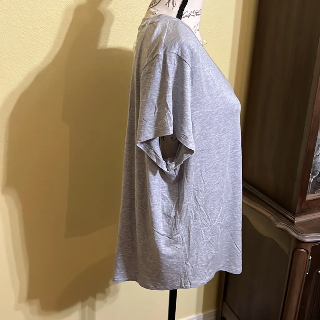 Plus Size Alfani V- Neck Short Sleeve Lounge Top - Image 2