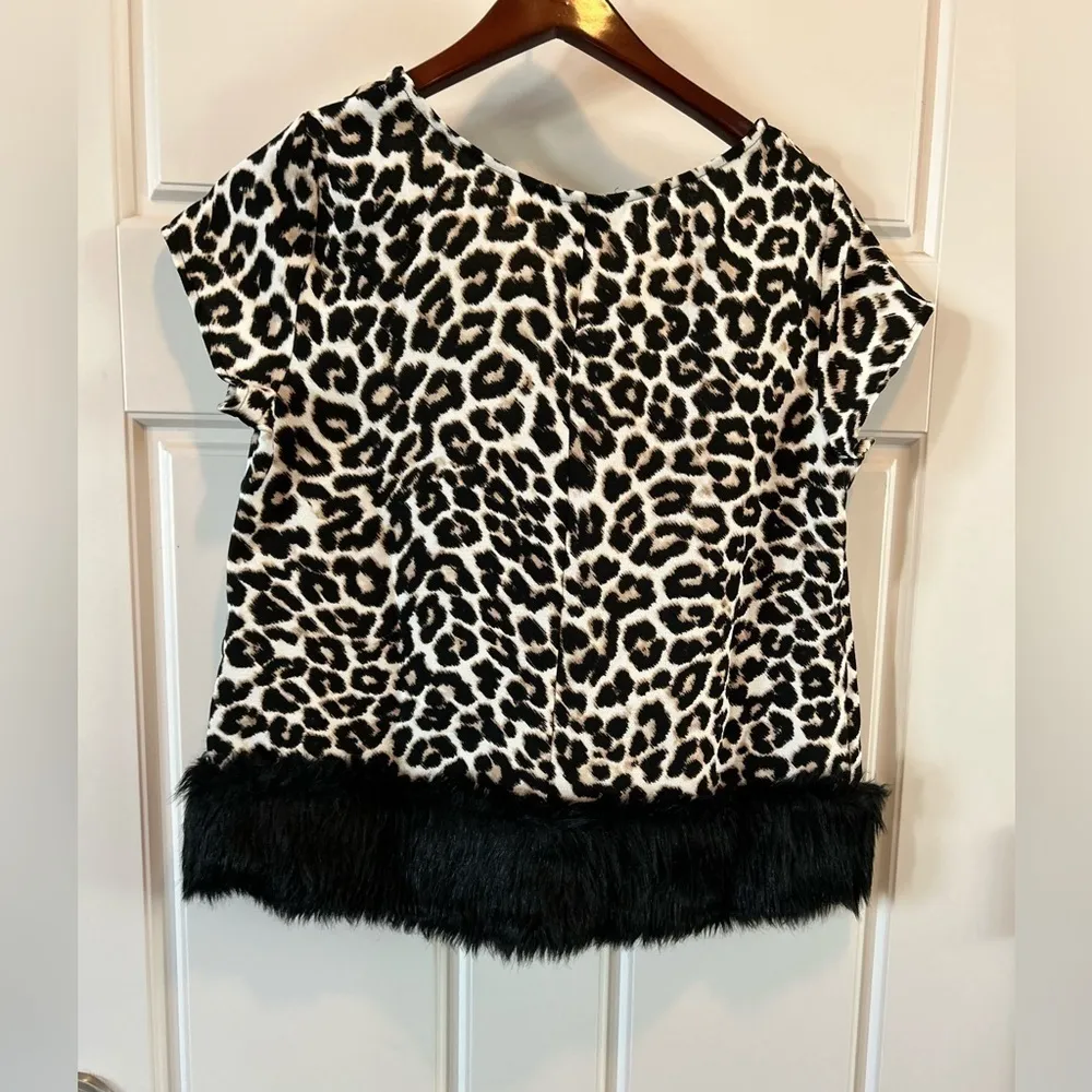 NWT‎ Worthington Leopard w/faux fur - Image 2