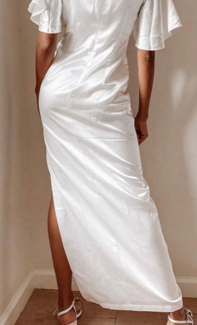 White silk prom dress - Image 2