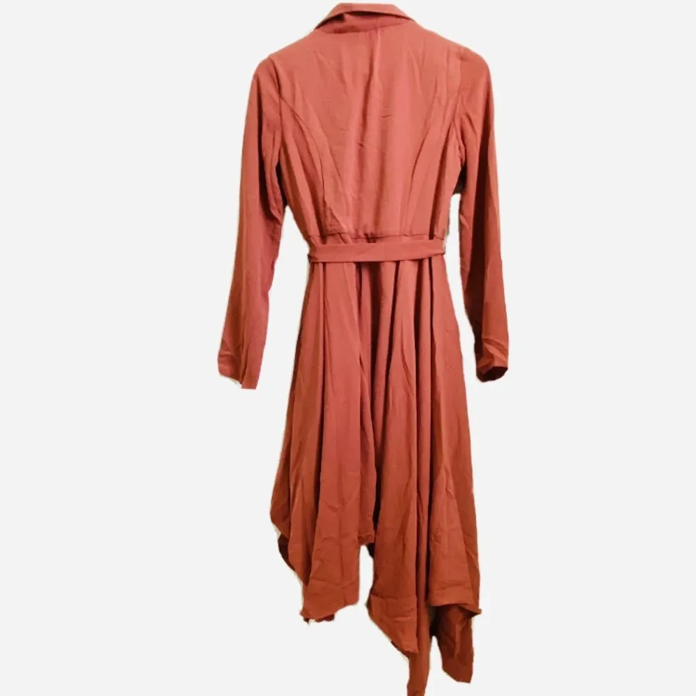 Style Rack Rust Asymmetrical Wrap Dress L - Image 6