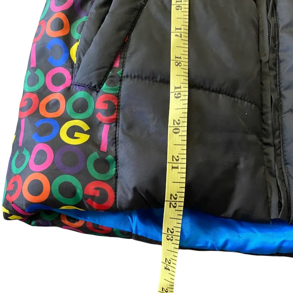 Coogi Black/Multicolor Belted Puffer Vest Size Medium - Image 4