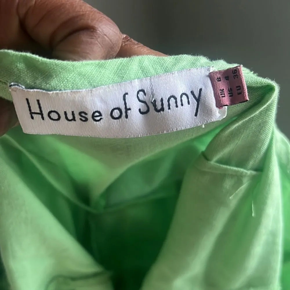 HOUSE OF SUNNY Rustic Cold Shoulder Dress Garden Green Green Size 4 - Image 11