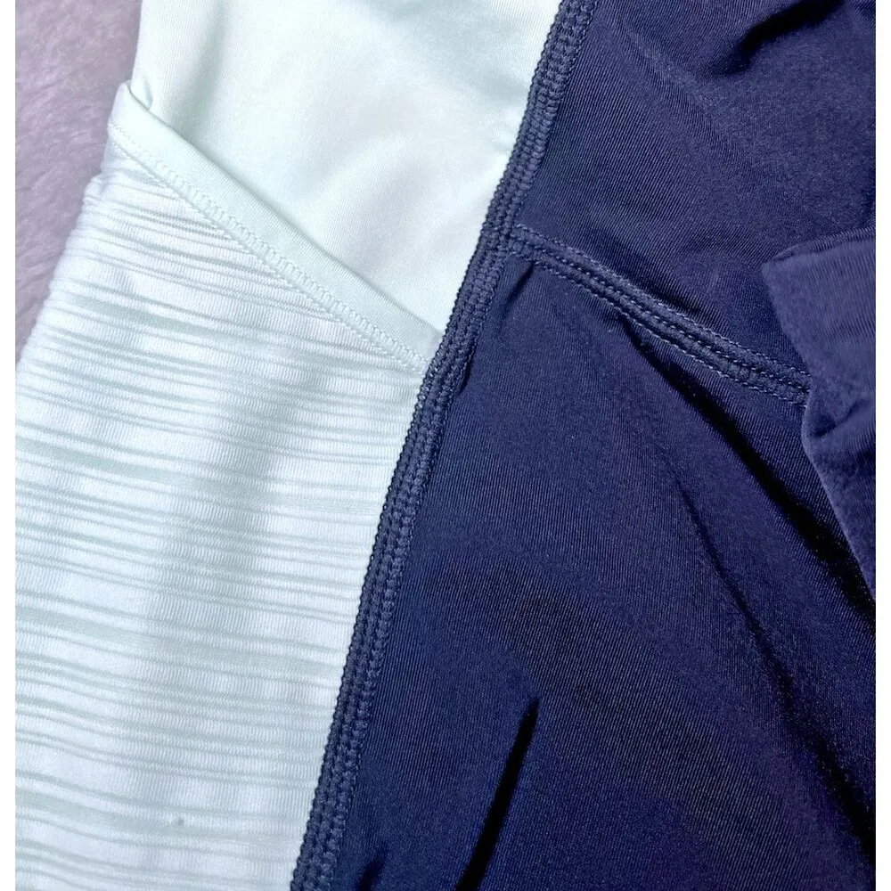 New Balance Dry Cropped Leggings Womens Size Medium Blue Green Sheer Athletic NB - Image 5