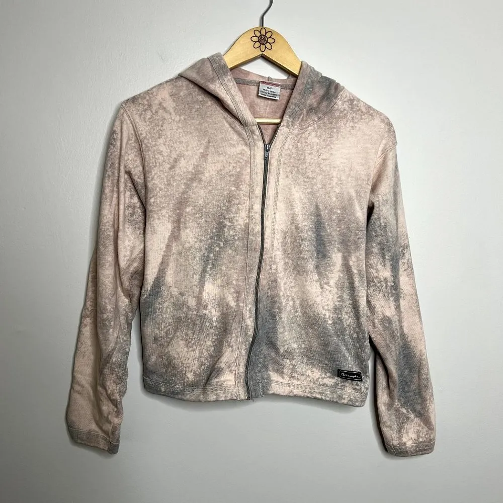 Champion Bleach Dyed Zip Up Hooded Sweatshirt - Image 4