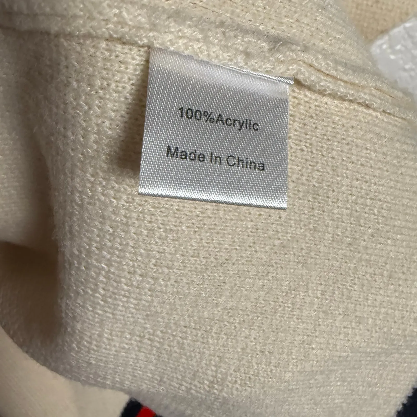 Tuckernuck Camden Ivory Striped V-Neck Soft Knit Poncho Cape Sweater One Size - Image 15