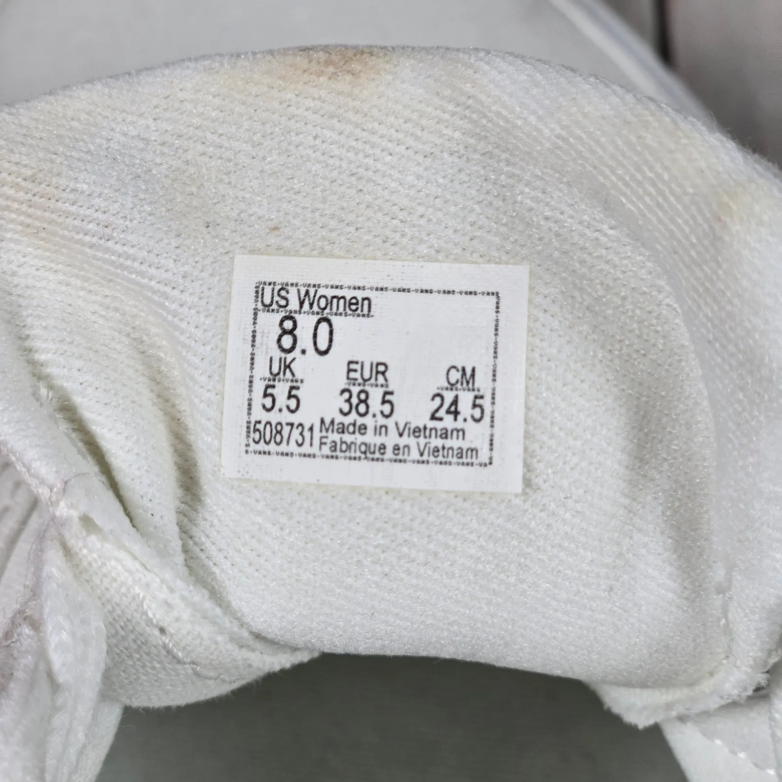 Vans Shoes Women Doheny Triple White Size‎ 8 Sneakers Lace Up Skateboarding - Image 8