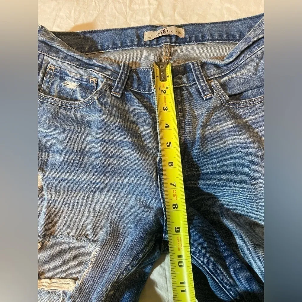 Hollister Jeans Womens Sz 26W x 27L Relaxed Fit Destructed Denim High rise Sz 3 - Image 5