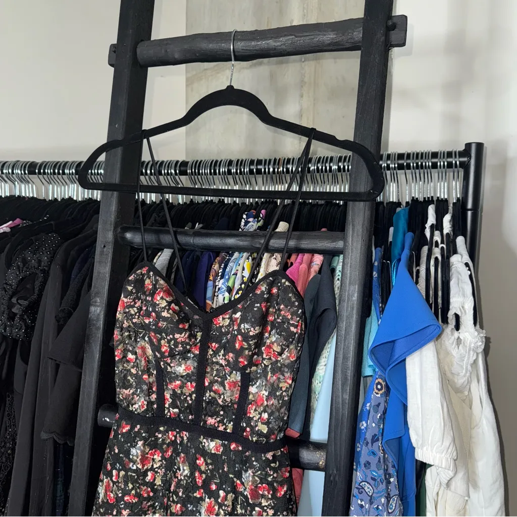 Allen Schwartz Eden Bustier Midi Dress Whimsigoth Cottage Goth Romantic Garden Black Size 0 - Image 8