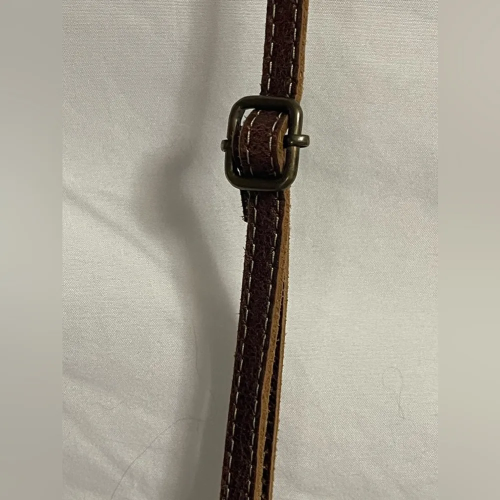 Myra Aztec Western Southwestern Hairon Leather Canvas Crossbody Bag Purse NWOT Orange - Image 8