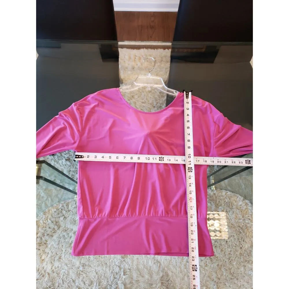 Women's White House Black Market M Purple Long Sleeve Back Tie Top - Image 11