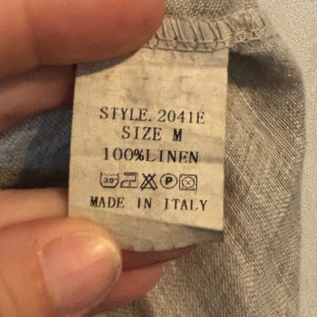 Tempo Paris | 100% Linen 3/4  Short sleeve | Made in Italy | M - Image 4