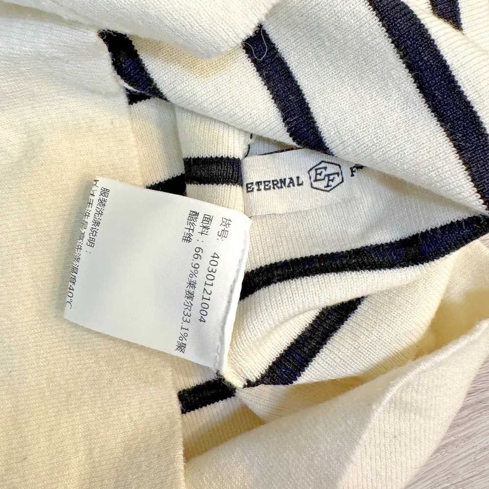 Eternal Fashion Women's Cropped Striped Vest Top Size L EUC White Size L - Image 7