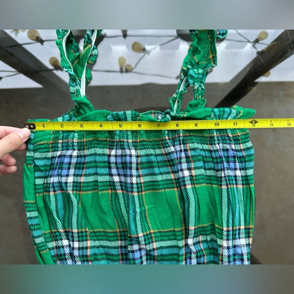 Aerie Plaid Sleeveless Sleep Romper in Green/Blue Size XXS NWT Pajamas Sleepwear - Image 10