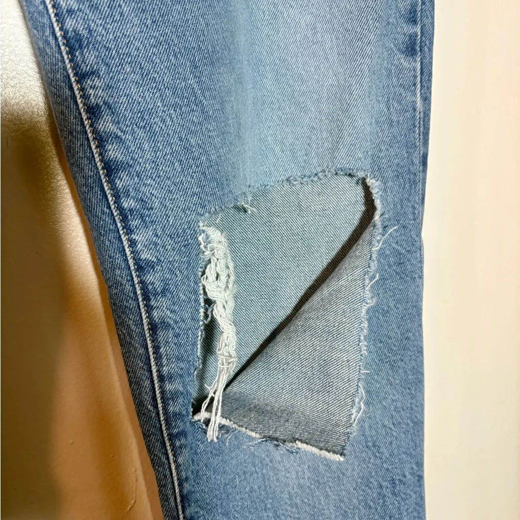 GOOD AMERICAN Weekender Distressed Straight Leg Jeans - Image 7