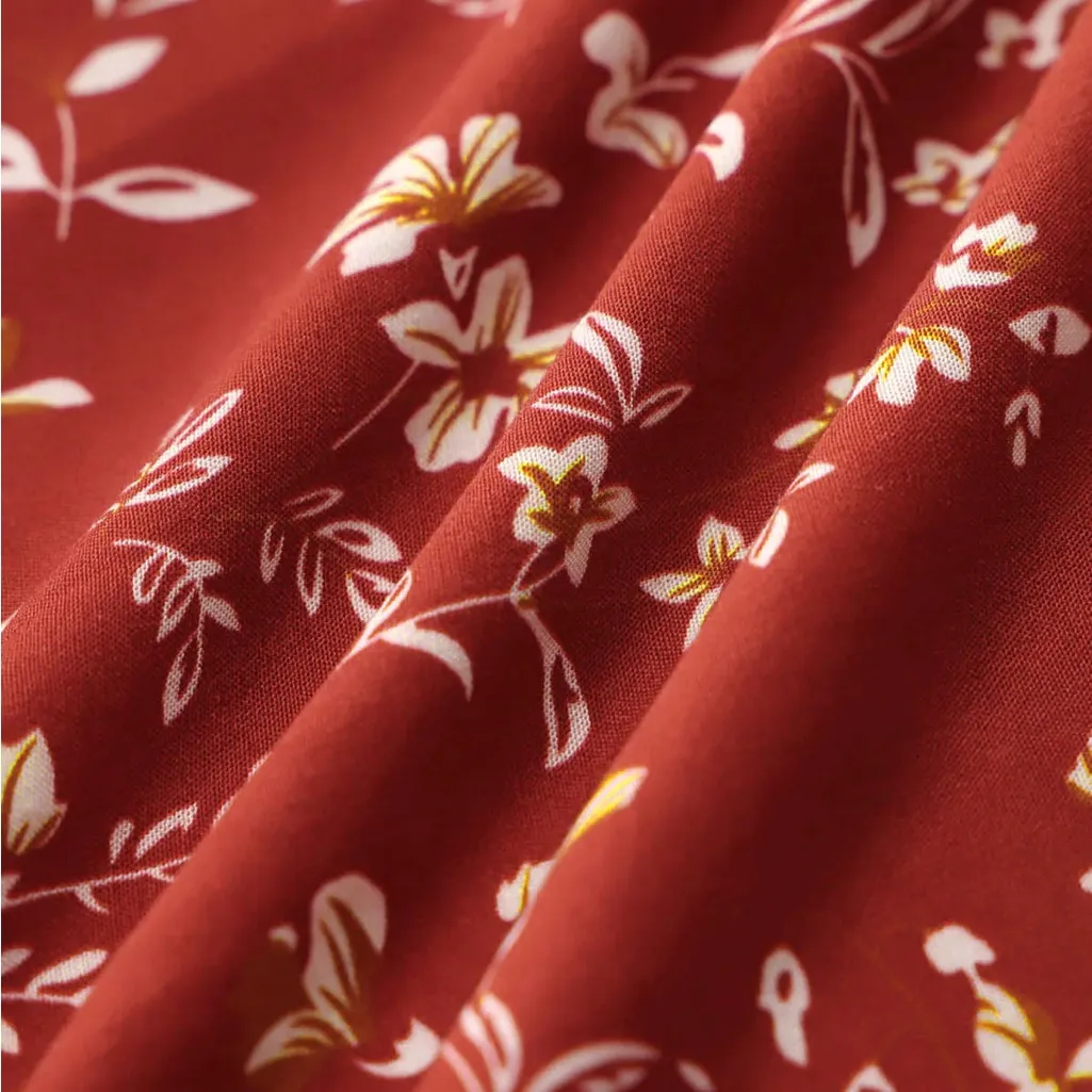 Berlook Red Floral Print Beach Dress Size L - Image 8