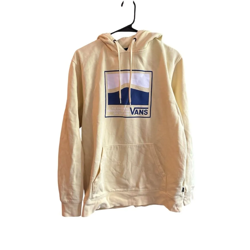 Vans Unisex Pullover Hoodie Yellow M Long‎ Sleeve with Logo - Image 4
