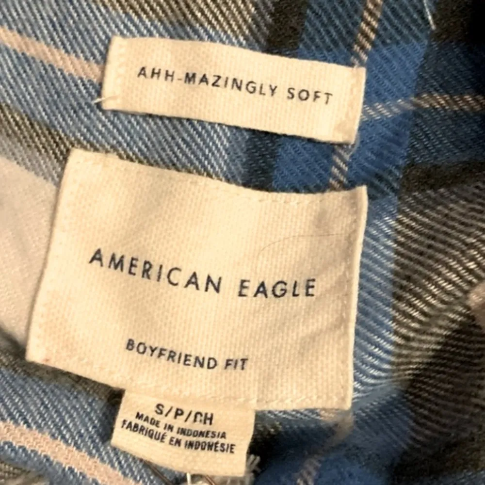 Outfitters AHH-MAZINGLY SOFT Boyfriend Fit Blue Flannel Shirt - Image 7