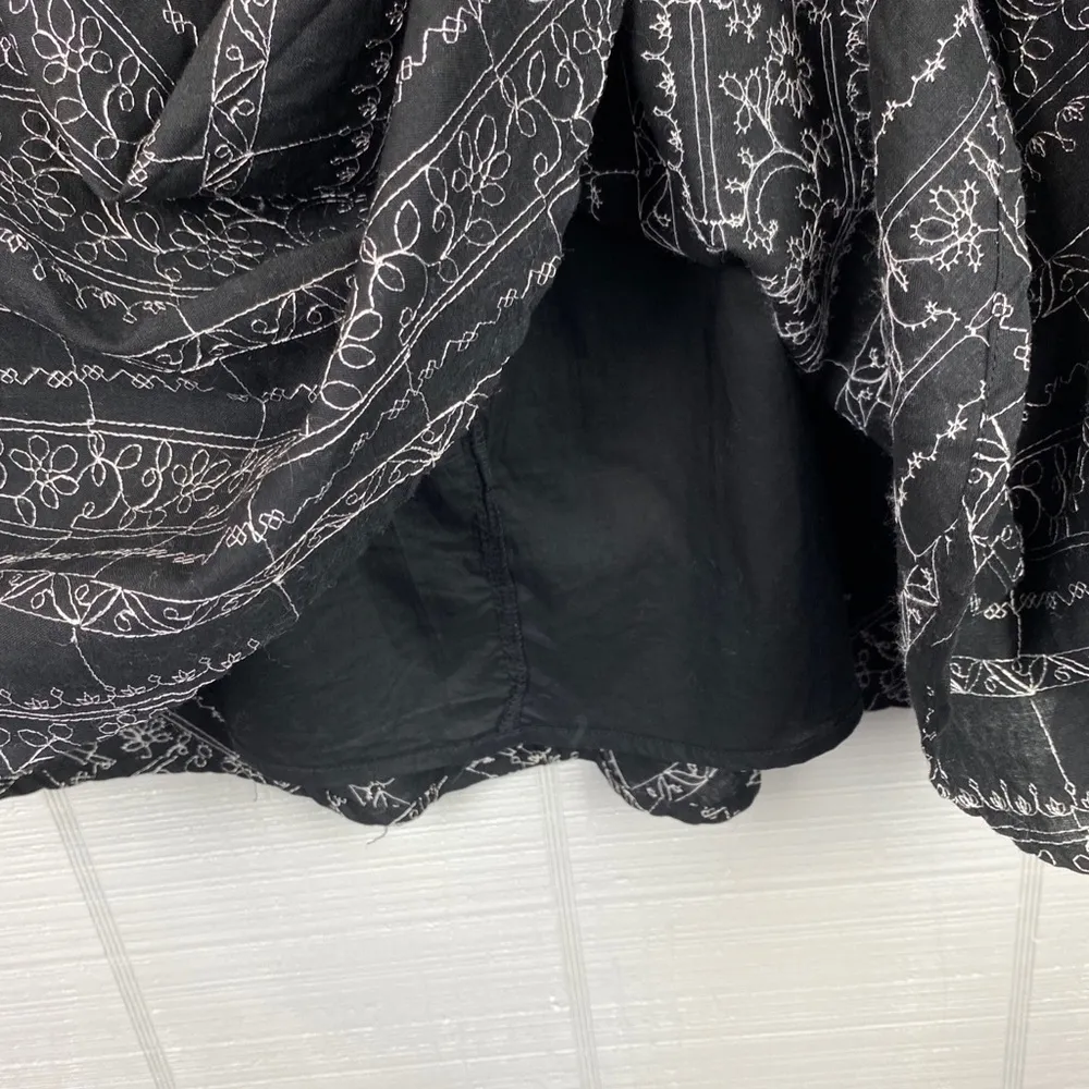 White House Black Market Floral Embroidered V-neck Halter Tie Top A-line Dress 2 - Image 7