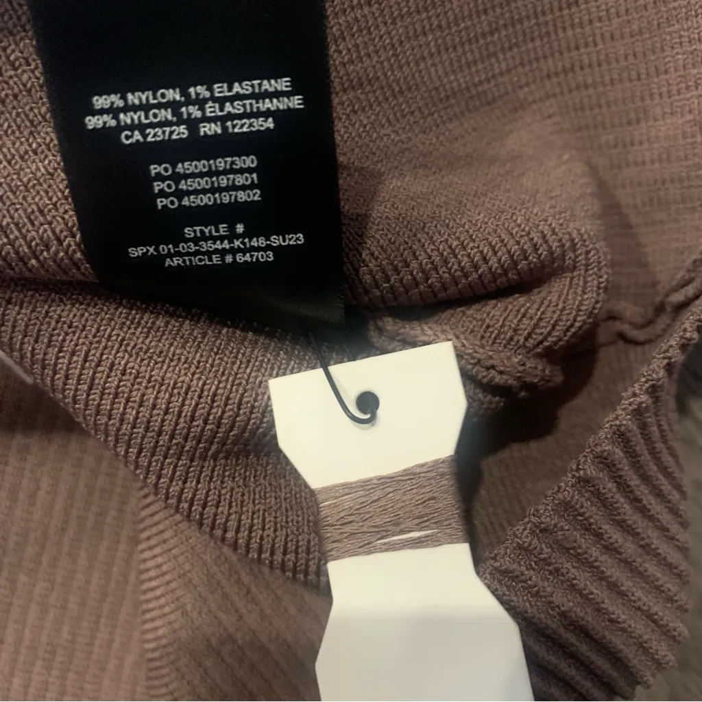 • Aritzia Babaton sculpt knit cropped tube top deep taupe xlarge - Image 5