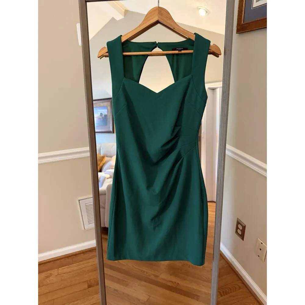 Guess Emerald Green Sheath Dress Cutout Back Size 8 - Image 2