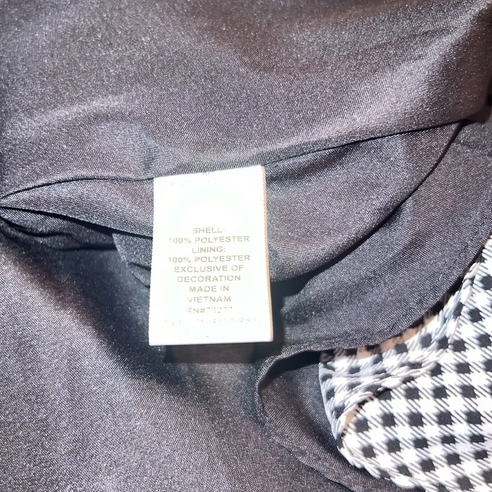 Elle Black & White Checkered Fit and‎ Flare Dress Size XS NWT - Image 4