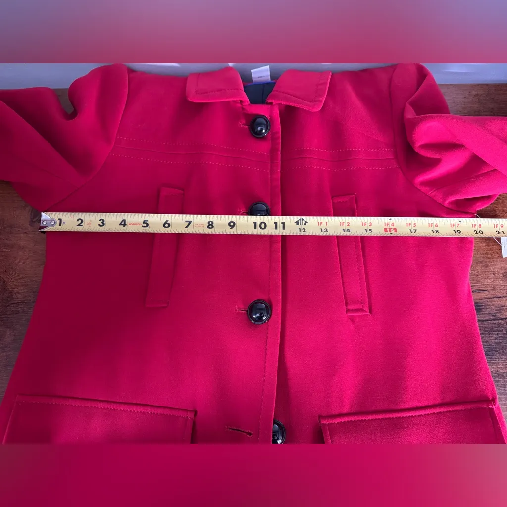 Worthington Red Pea Coat with Black Buttons - Image 11