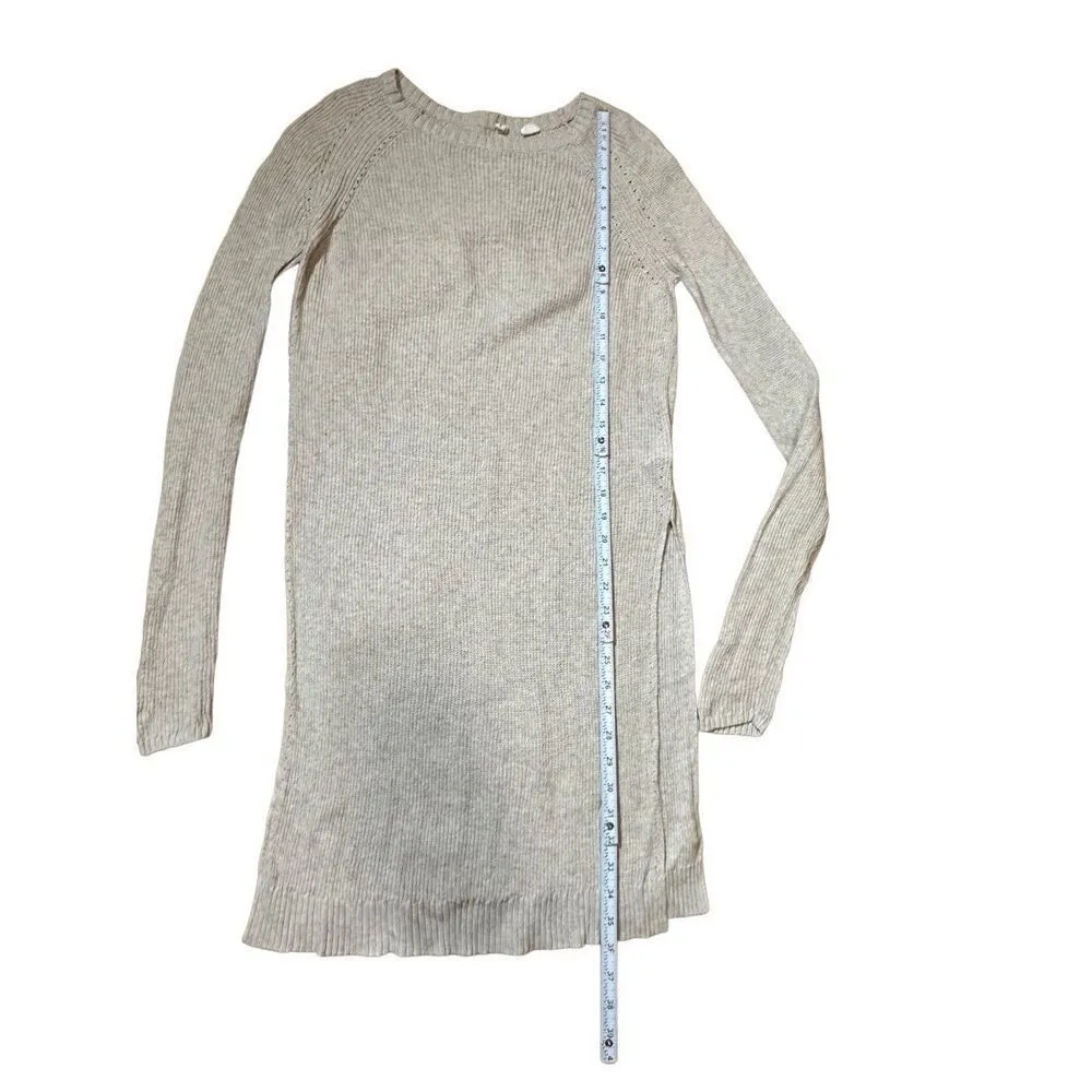 Anthropologie Moth Side Split Tunic Pasadena Sweater dress cashmere blend oatmea - Image 7