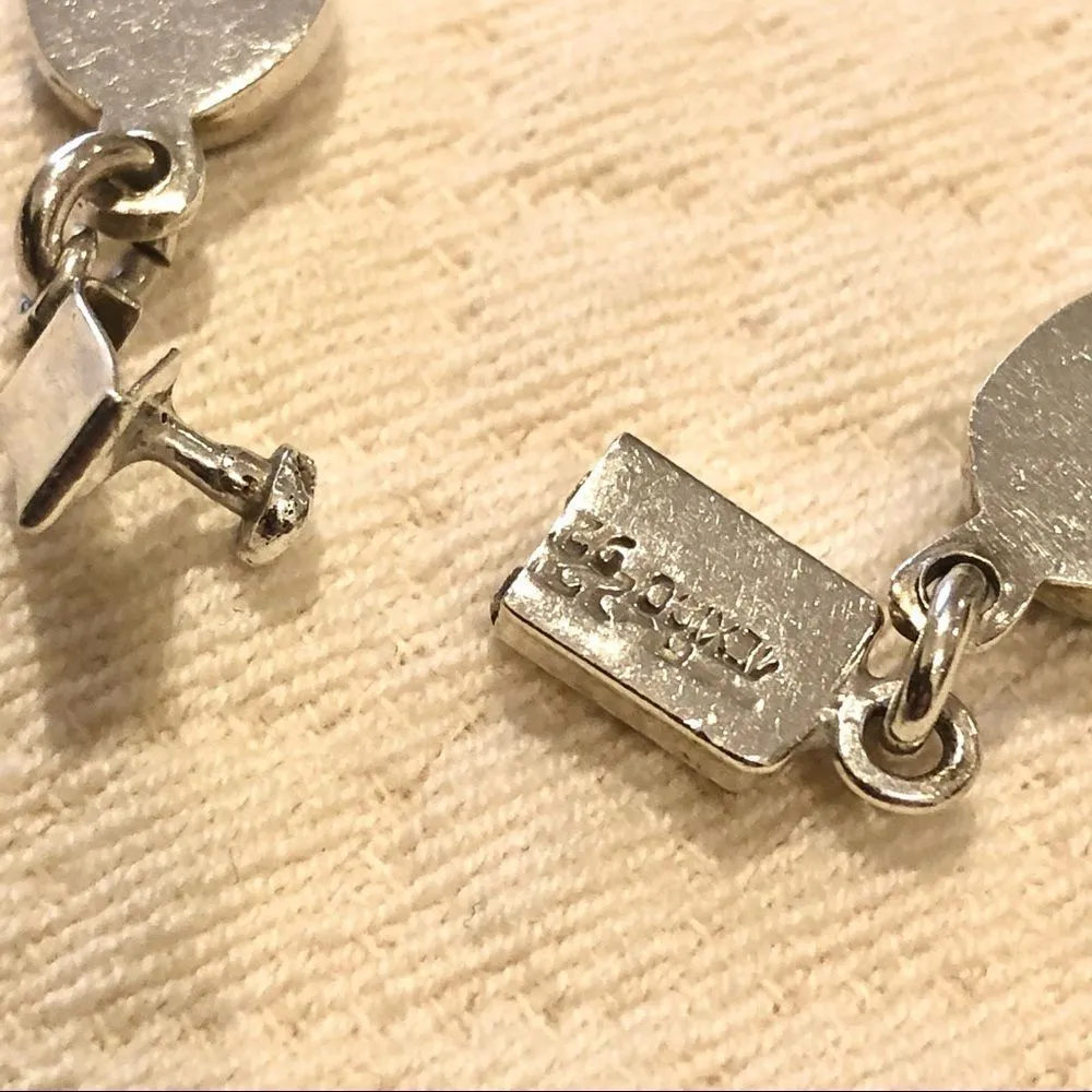 Sterling Silver TAXCO Malachite  Linked Bracelet - Image 4