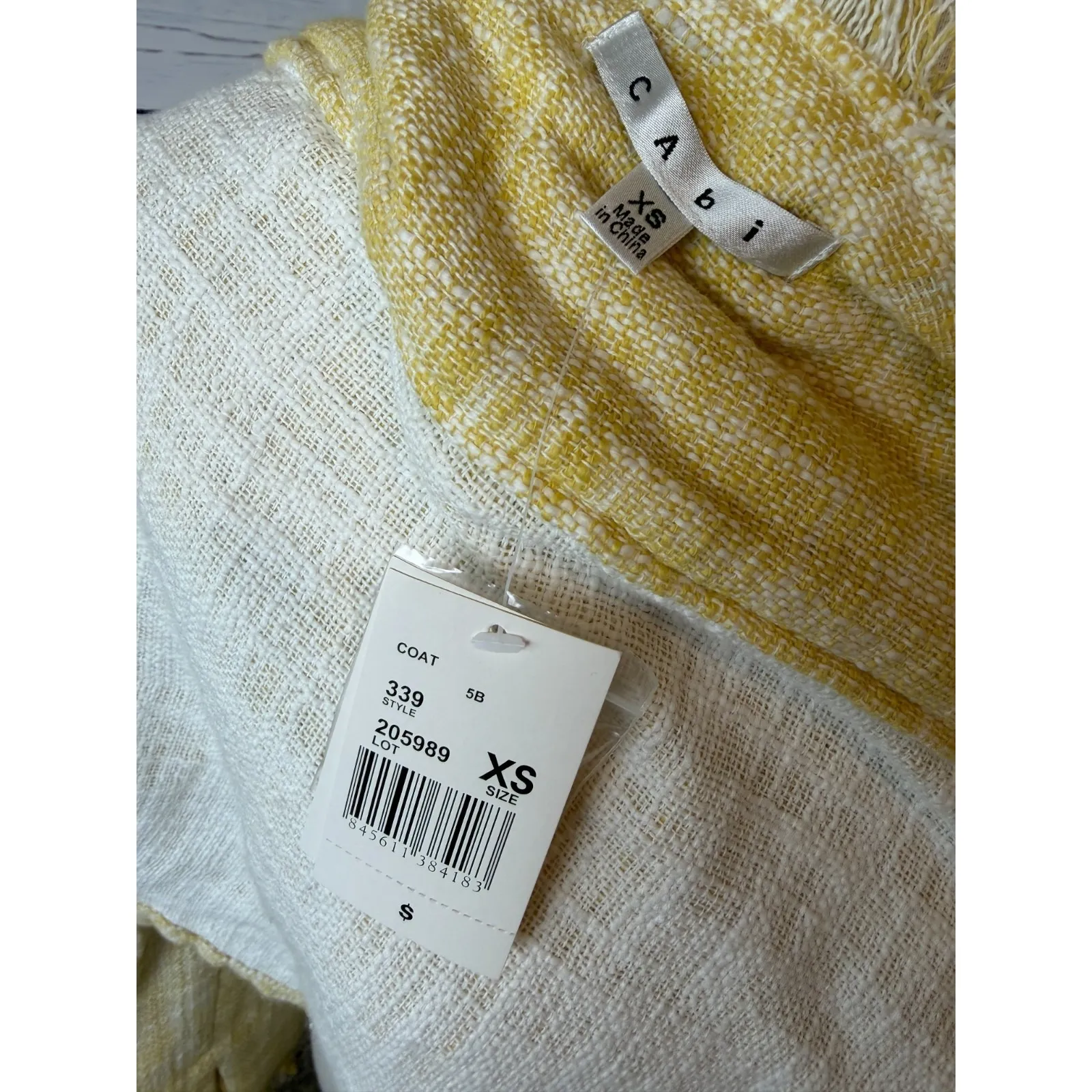 NWT Cabi Blazer Cropped Yellow Fringed size XS Extra Small 339 #339 Tweed Jacket - Image 2