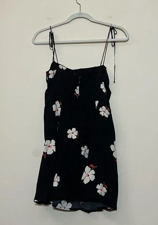Reformation Sarah Mini Dress Black Red White Floral Size 2 - Image 5