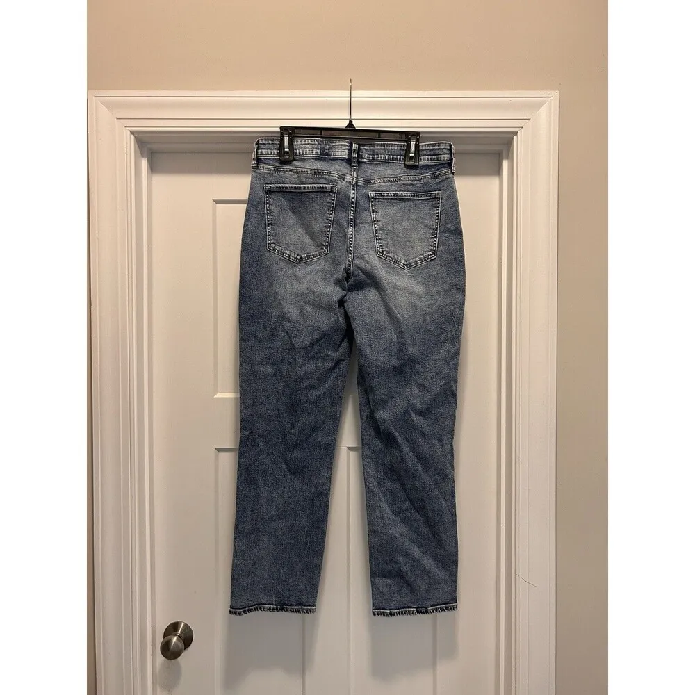 Wonderly Mid Rise Straight Women's Jeans  12S Acid Wash 5 Pockets Denim Stretch - Image 8