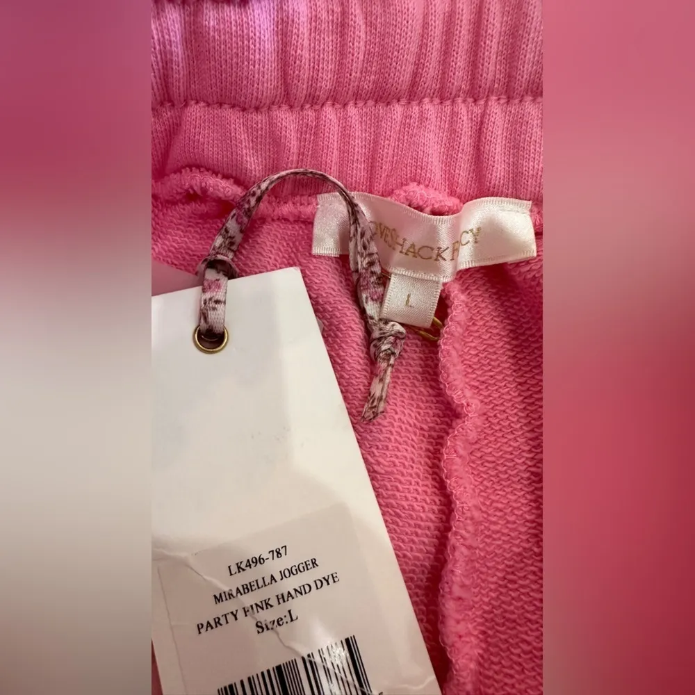 LoveShackFancy Mirabella jogger party pink size large NWT - Image 5