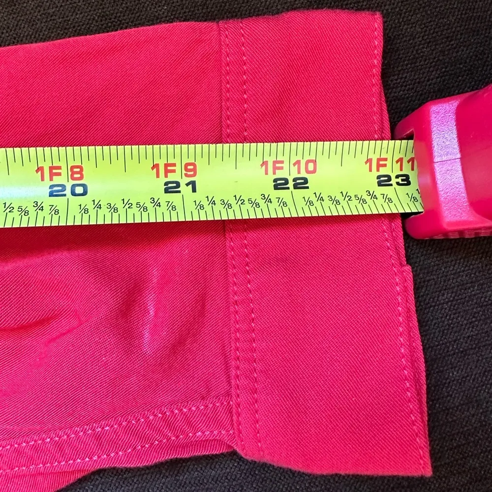 Calvin Klein Jeans Red Button Down Collar Blouse Metal Buttons 1 Pocket Sz M. Size M - Image 12