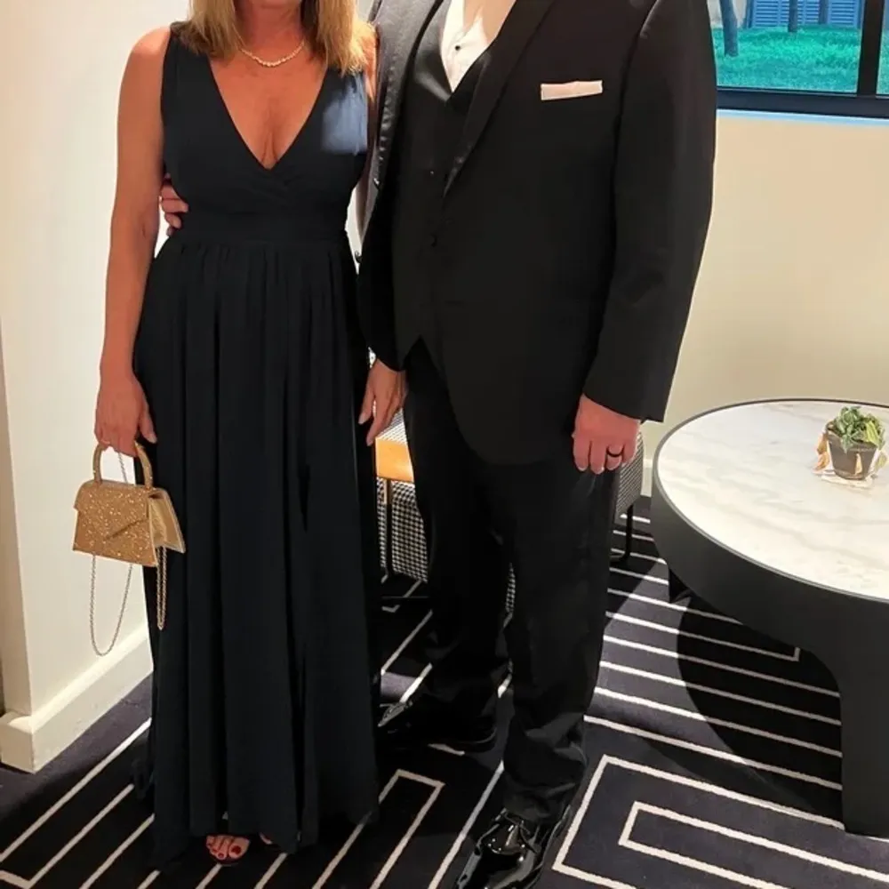 NWT Lulus Thoughts of Hue Navy Blue Surplice Maxi Dress XS - Image 6