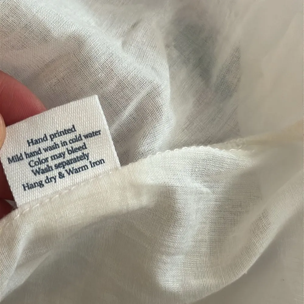 Beau & Ro Floral Indian Blockprint Maxi Dress S White - Image 7