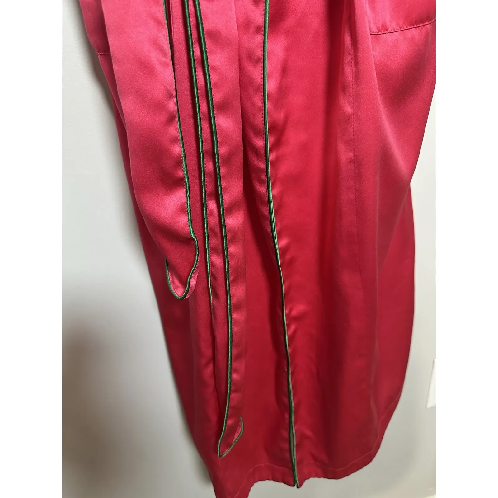 Victoria's Secret Gold Label Robe Magenta Purple Colorblock Satin 80s 90s Sz S - Image 5