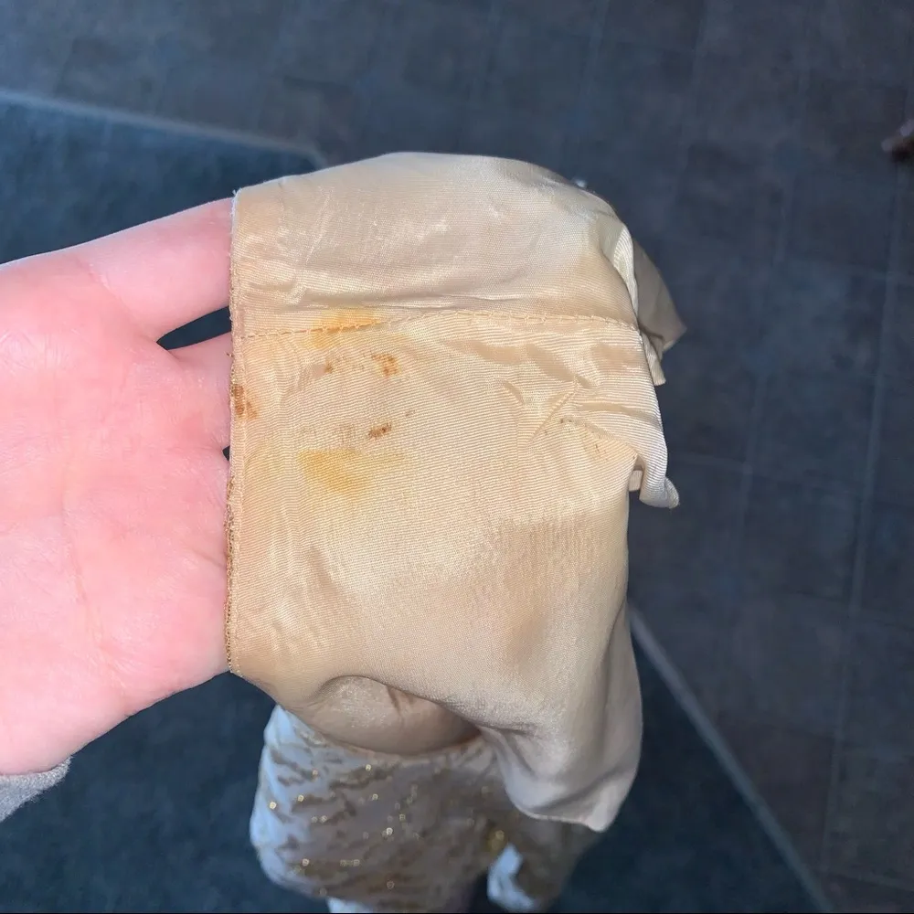 Vintage 1950s Jonny Herbert Original Beige & Gold Lace Cocktail Dress Size undefined - Image 7