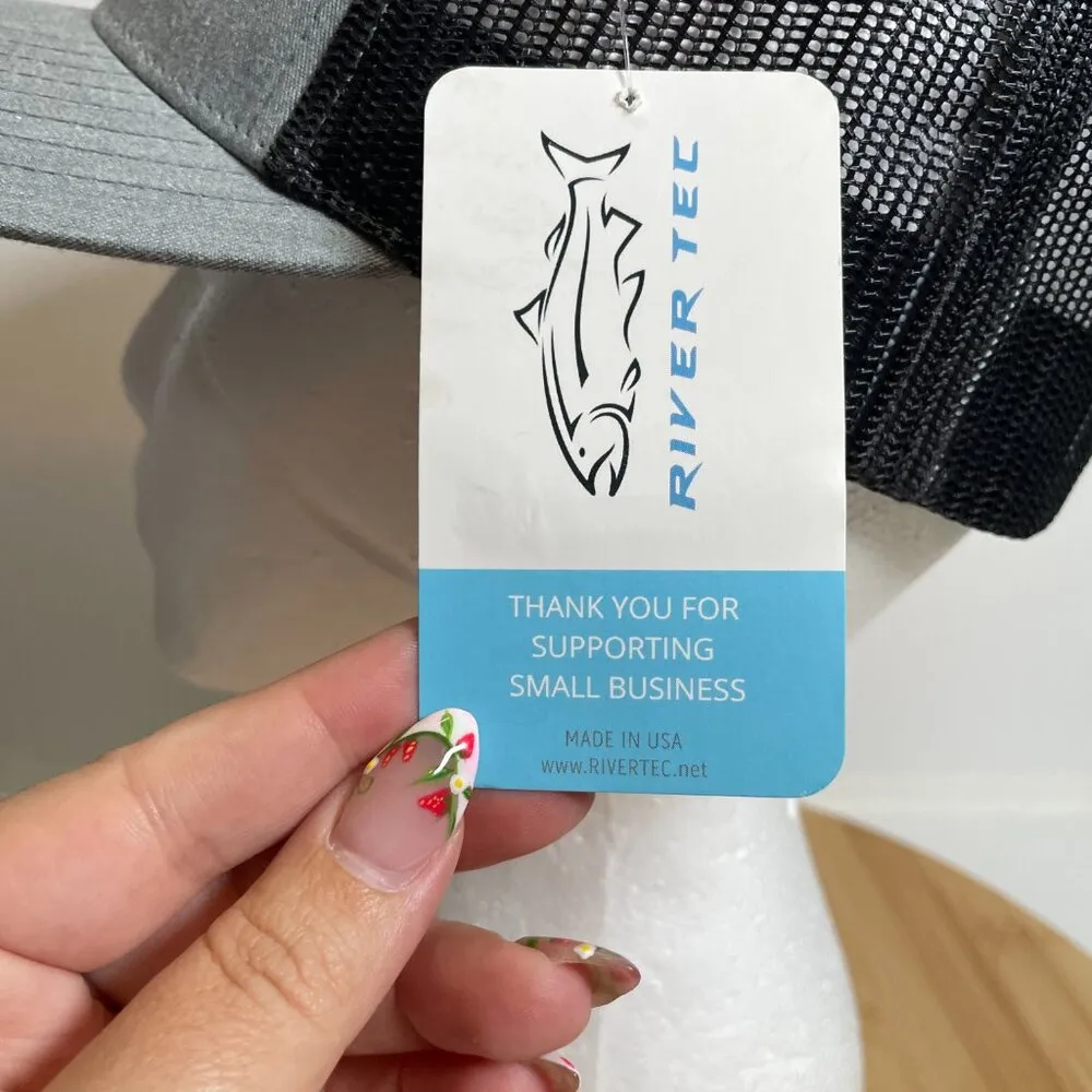 Rivertec M/L Black Gray Pink Meshback Snapback Hat Steelhead Fish Richardson 115 - Image 3