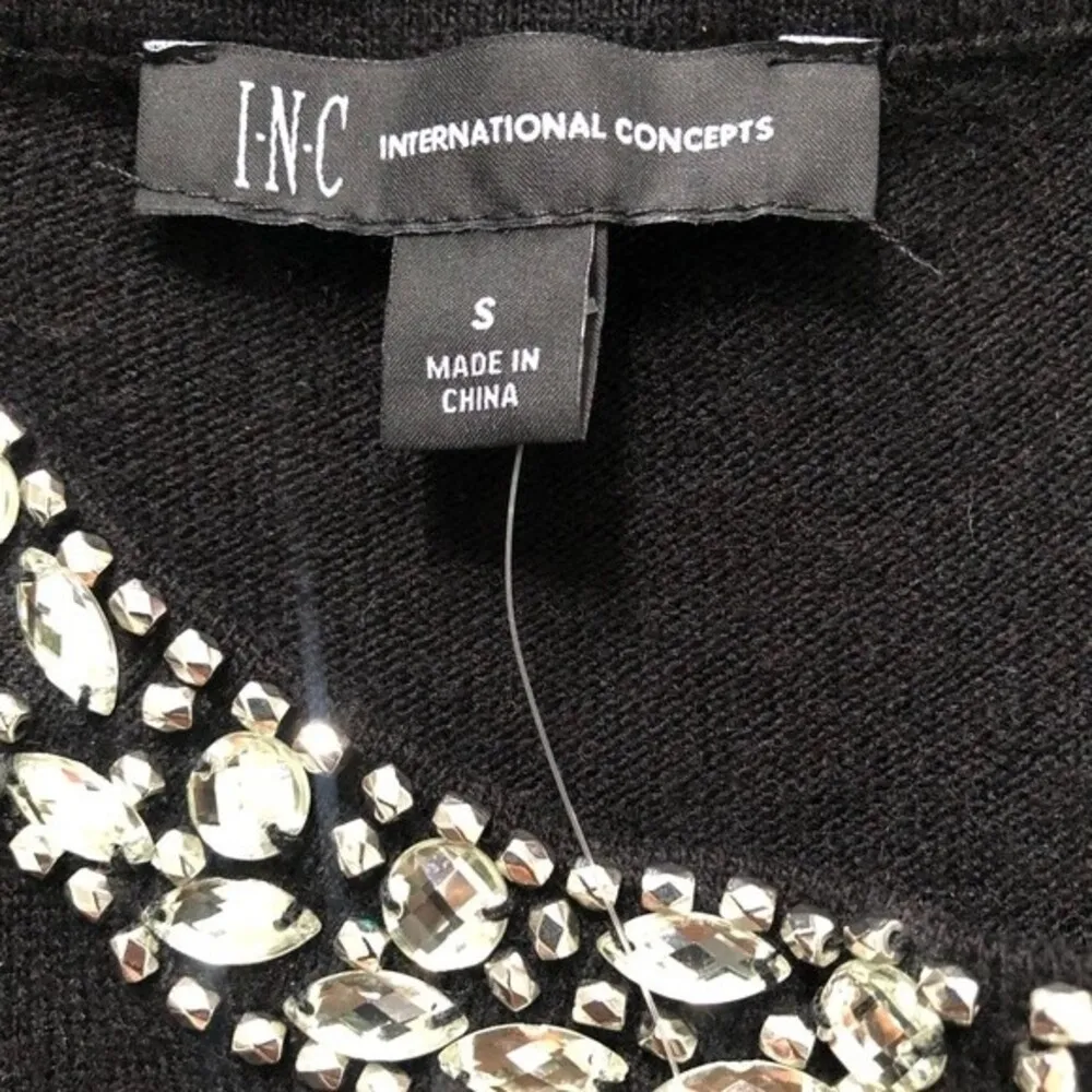 INC International Concepts Keyhole Embellished Long Sleeve Pullover Sweater - Image 5