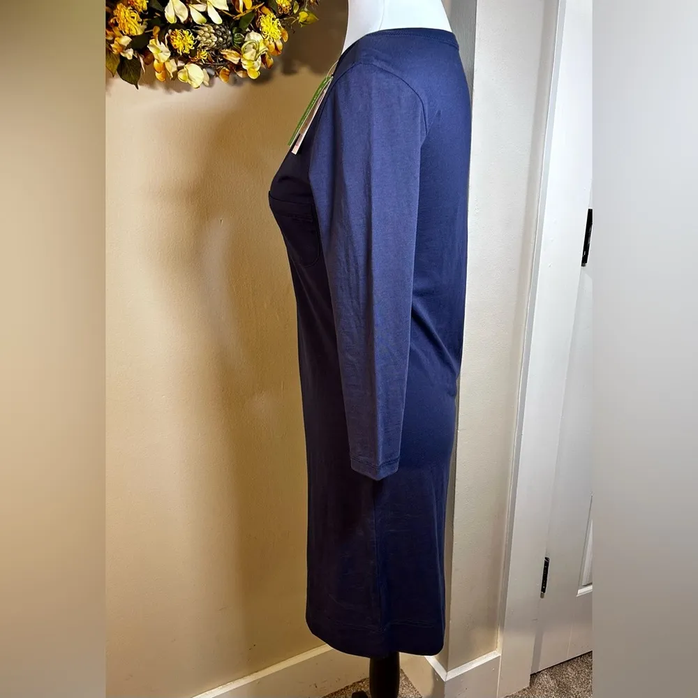 LILLY PULITZER Palmetto Pima Cotton  V Neck T Shirt Dress in True Navy NWT Sz XS - Image 8