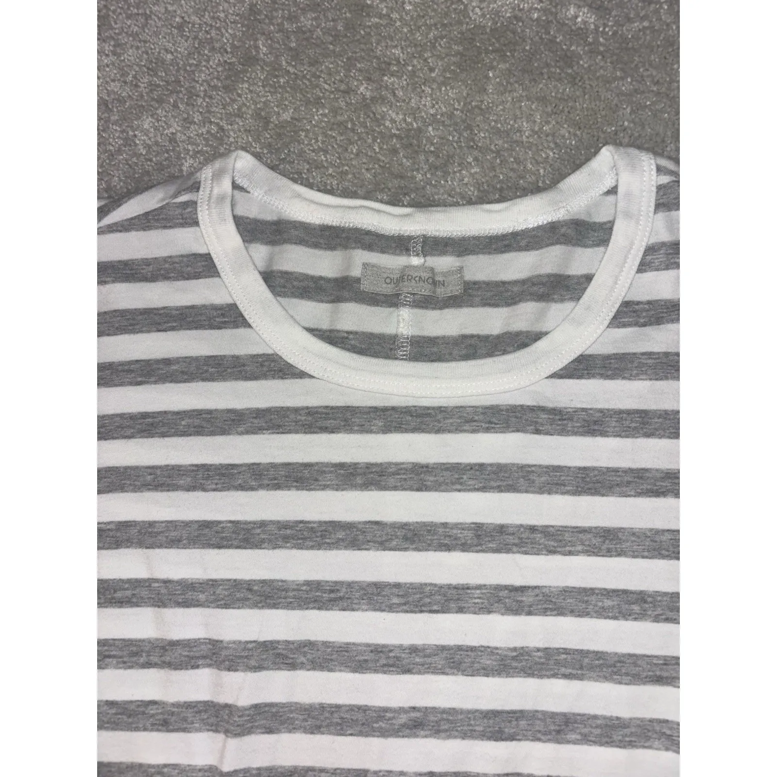 womens outerknown‎ long sleeve striped t shirt gray white xs - Image 2