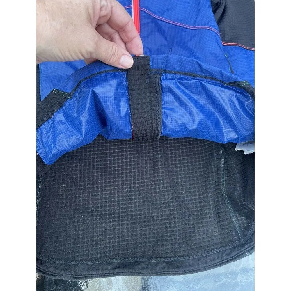 Saucony Running Jacket Women's Full Zip Long Sleeve Hooded Size Small Blue/Black - Image 4