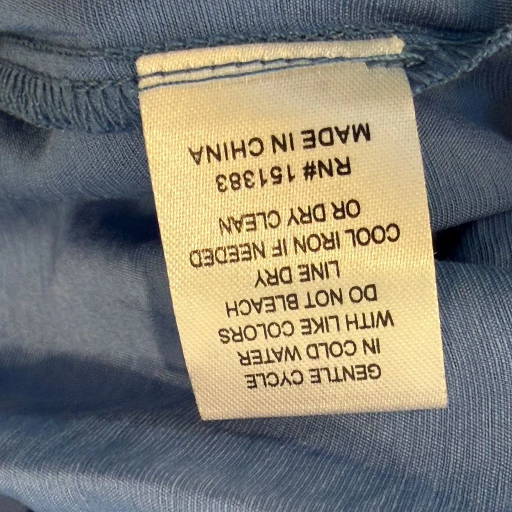 Current Air Sky Blue Button-Up  Pleated Blouse Size Small - Image 7