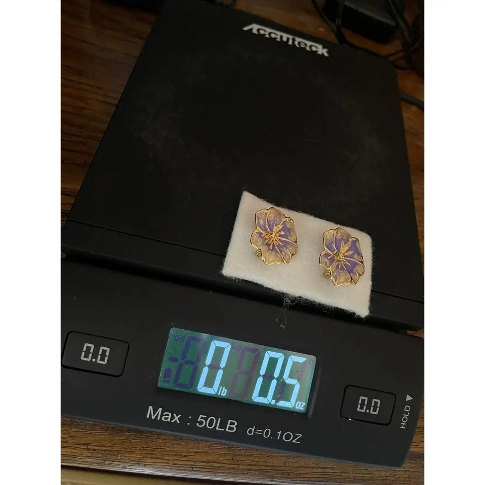 Vintage Tropical Floral Brooch Pins Pin Gold - Image 7