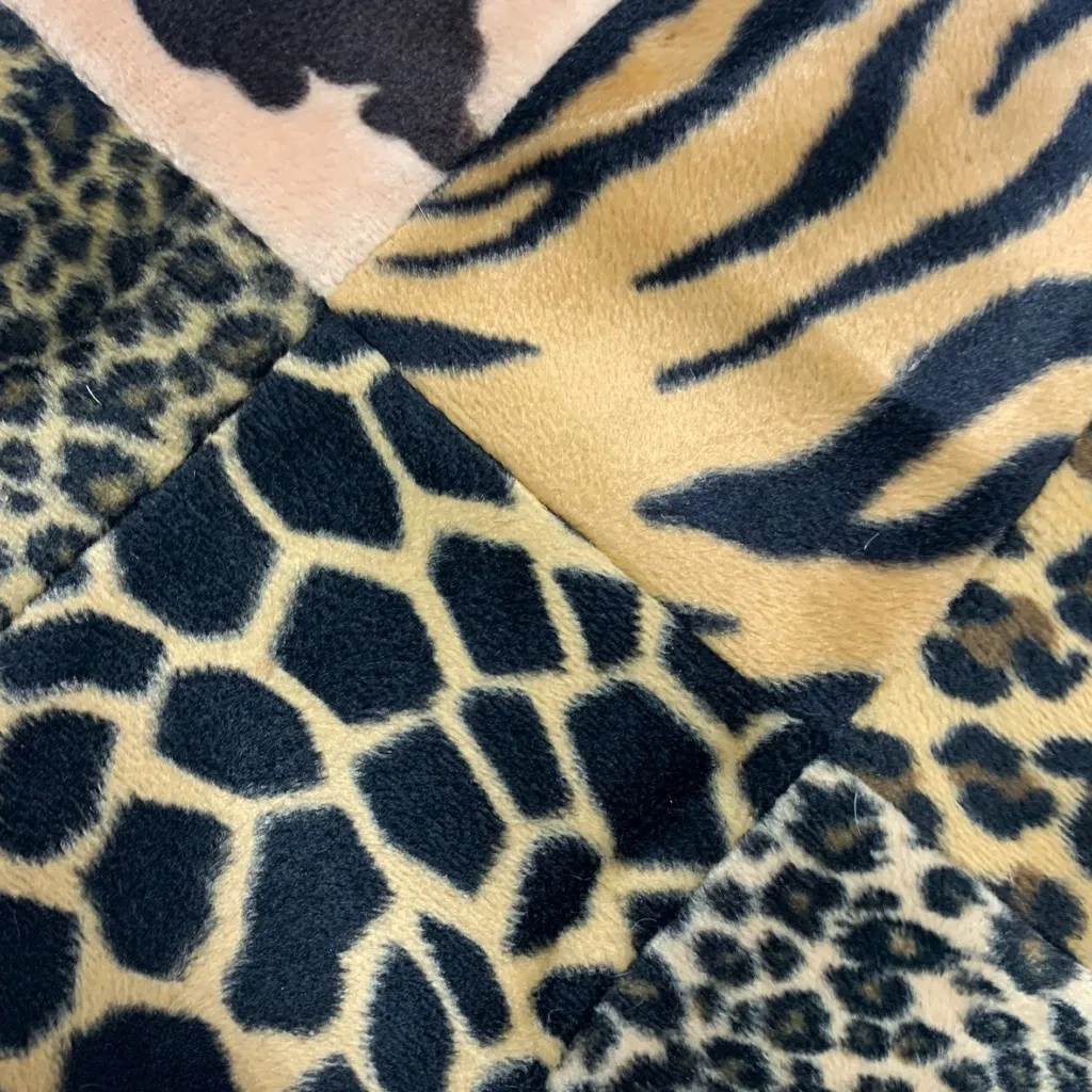 Animal Print Patchwork Tote Bag Tan - Image 8