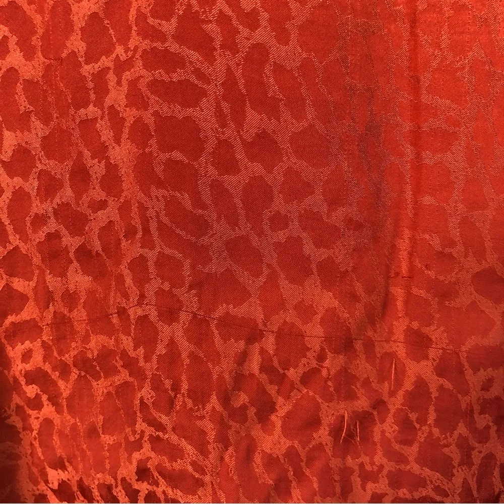 A New Day Orange Leopard Satin Henley Neck Cami Tank Top S - Image 4