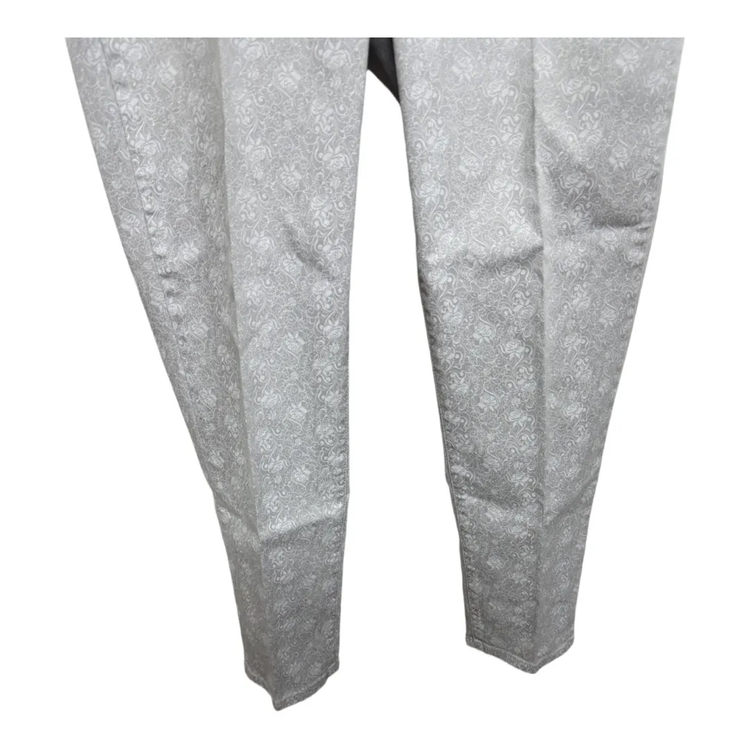 NYDJ Floral Grey Ankle Jeans Pants Size 12 Casual Whimsical Womens - Image 3
