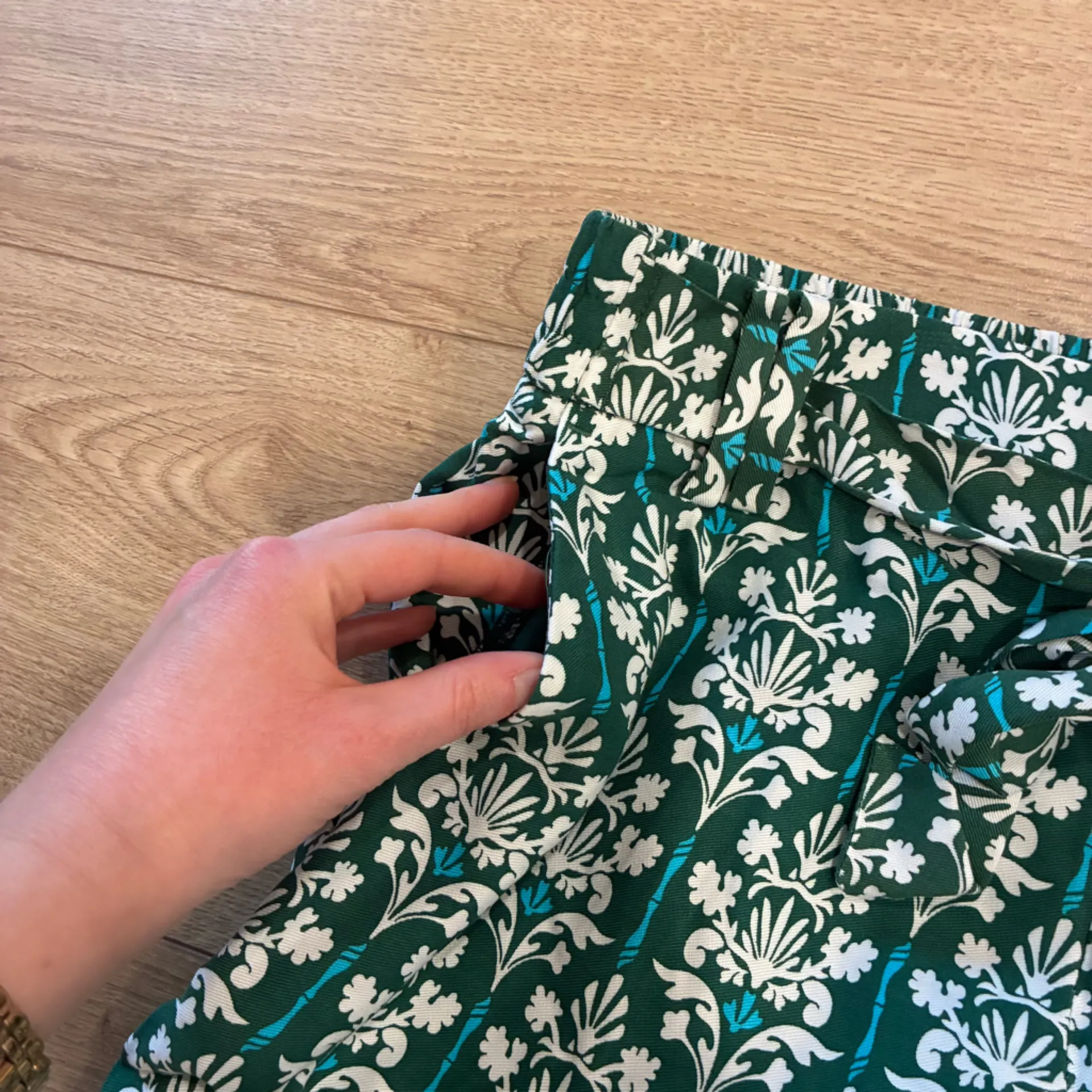 NWT Talbots Women’s Damask Bouquet Wide Leg Pants Palazzo Pull On Size SP - Image 6