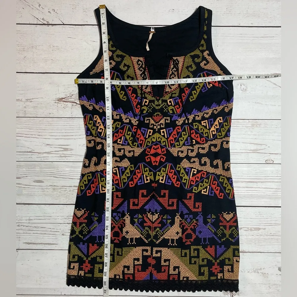 Free People Aztec Embroidered Dress Size 6 - Image 12