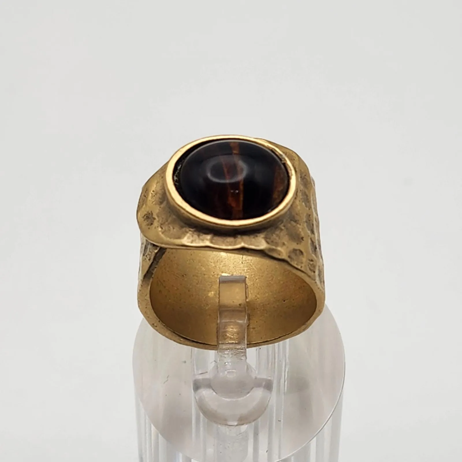 Premier Designs Hammered Brass Ring with Dark Faux Stone (8) - Image 2